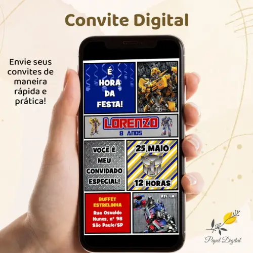 Convite Digital Transformers Modelo 9