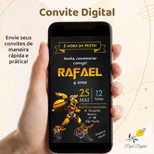 Convite Digital Transformers Modelo 4