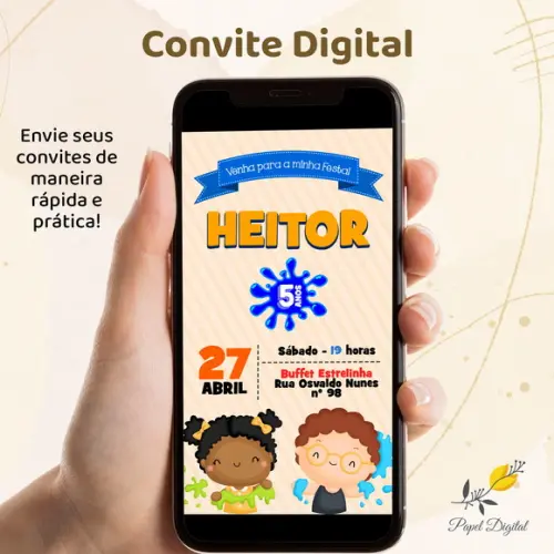 Convite Digital Slime Modelo 3