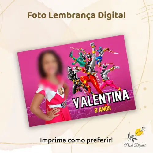 Foto Lembrança Digital Power Rangers Menina