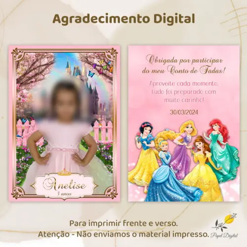 Agradecimento Digital Princesas