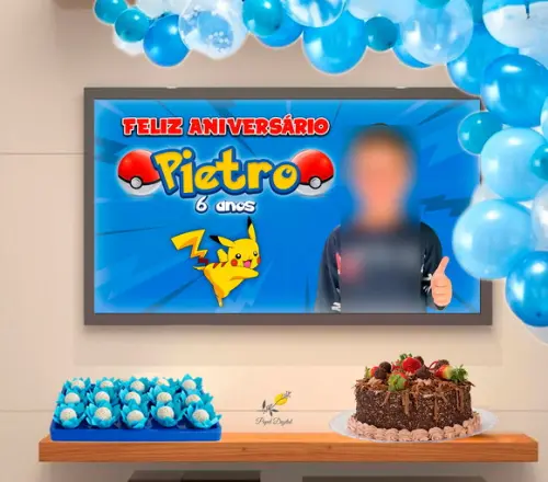 Arte Personalizada para Tv - Festa no Rack Pokemon
