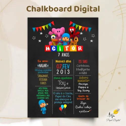 Chalkboard Digital Pocoyo Modelo 2