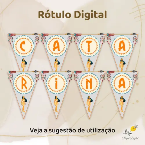 Kit Digital Bandeirolas Pocahontas