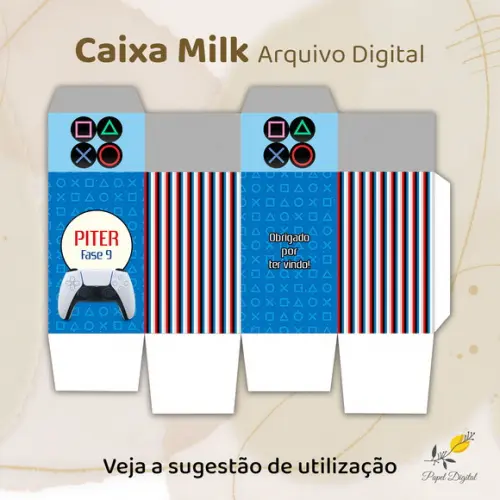 Caixa Milk Arquivo Digital Tema Playstation