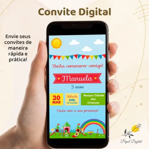 Convite Digital Parque de Diversões Modelo 2