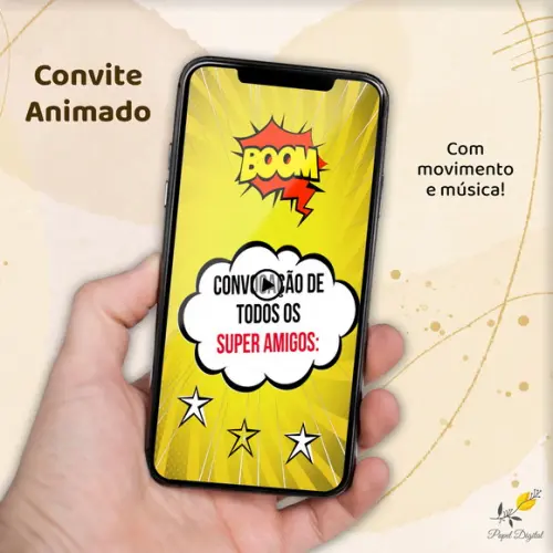 Convite Animado (vídeo) Mulher Maravilha