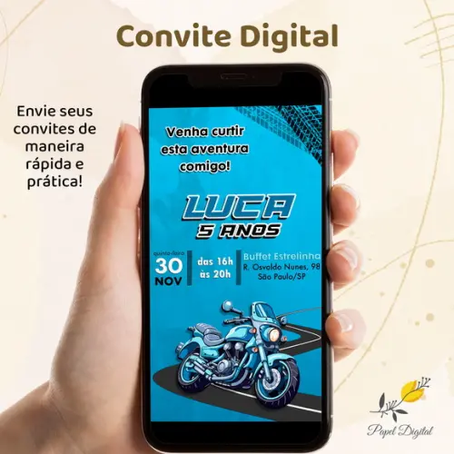 Convite Digital Moto Modelo 1