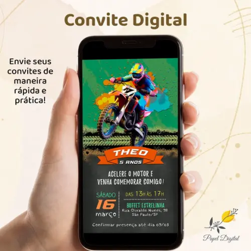 Convite Digital Motocross