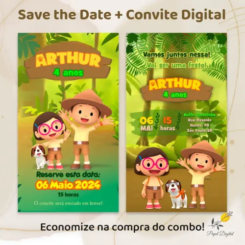 Convite + Save The Date Digital Leo Guarda da Floresta