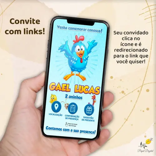 Convite Interativo Galinha Pintadinha