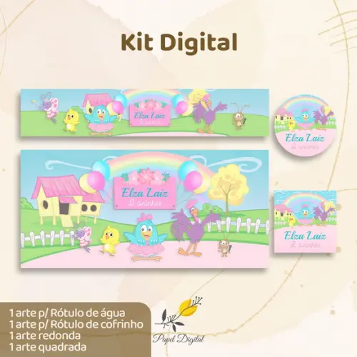Kit Digital Galinha Pintadinha Rosa 2