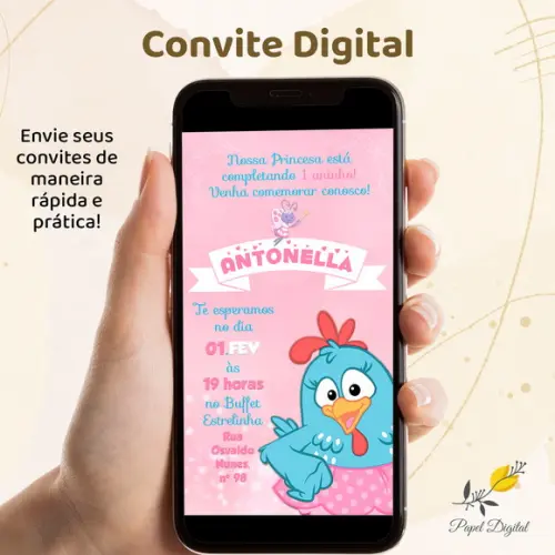 Convite Digital Galinha Pintadinha Modelo 11