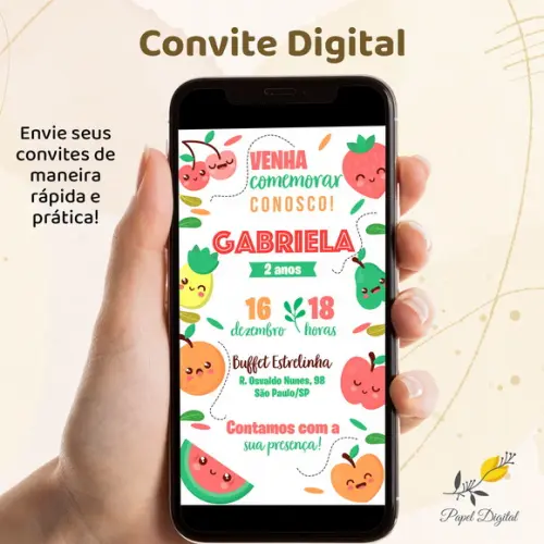 Convite Digital Frutas Modelo 2