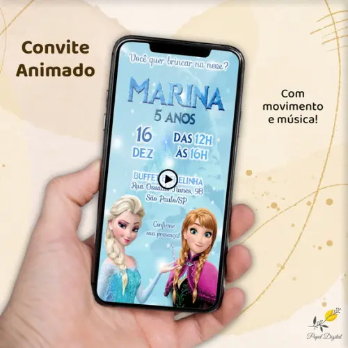 Convídeo Frozen Modelo 2