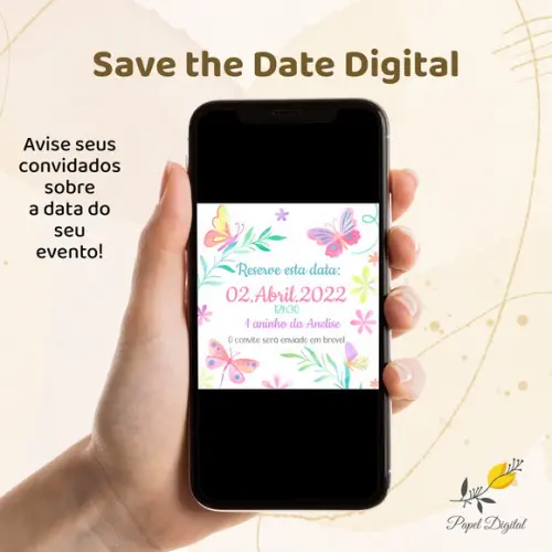 Save The Date Digital Jardim Modelo 3