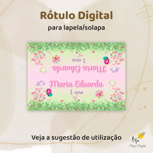 Rótulo Digital Solapa/lapela Jardim