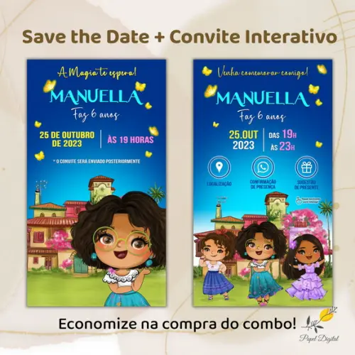 Convite Interativo + Save The Date Digital Encanto