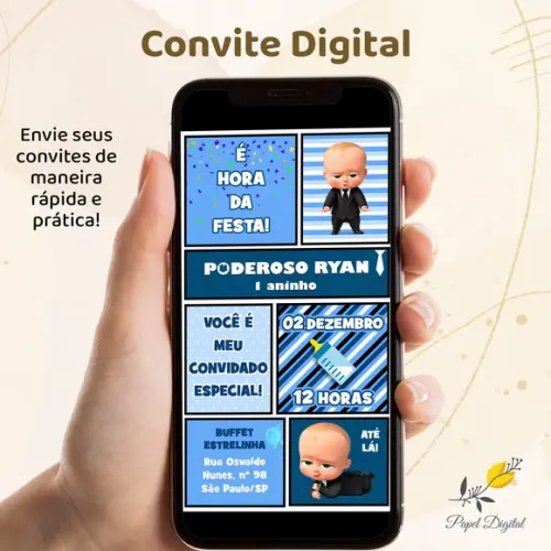Convite Digital Poderoso Chefinho Modelo 5