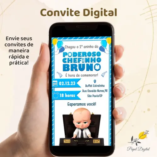 Convite Digital Poderoso Chefinho Modelo 4