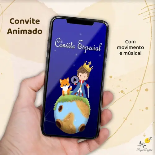 Convite Animado (vídeo) Pequeno Príncipe Modelo 2