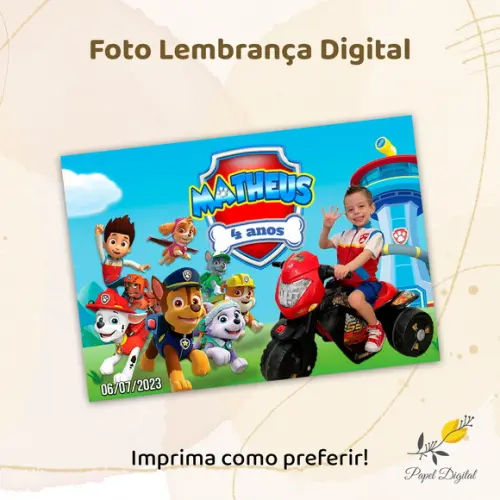 Foto Lembrança Digital Patrulha Canina