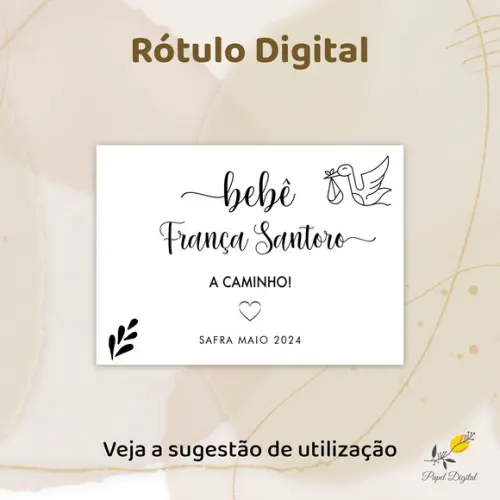 Rótulo de Vinho (arquivo Digital) Modelo 2