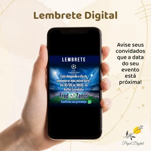 Lembrete Digital Futebol Modelo 1