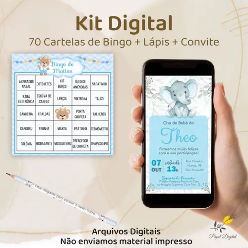 Kit Digital - Chá de Bebê