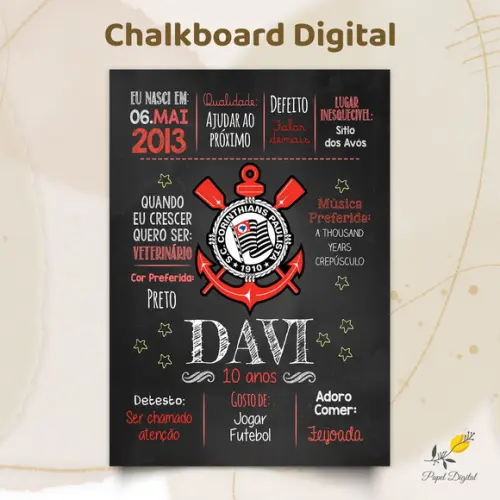 Chalkboard Digital Futebol Modelo 2