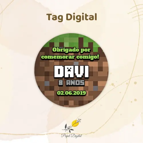 Tag Digital Minecraft Modelo 2