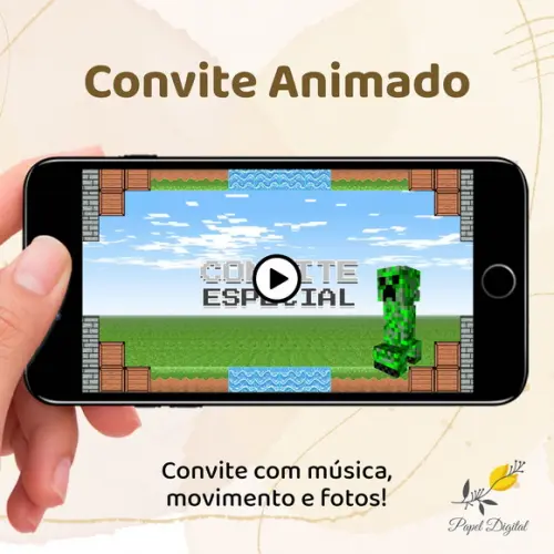 Convite Animado (vídeo) Minecraft