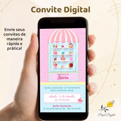 Convite Digital Confeitaria Modelo 3