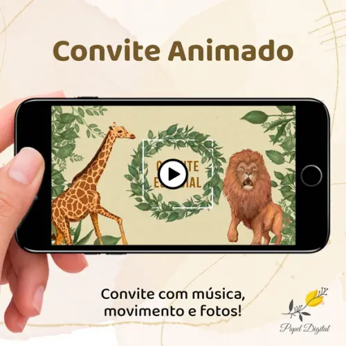 Convite Animado (vídeo) Safari Modelo 2