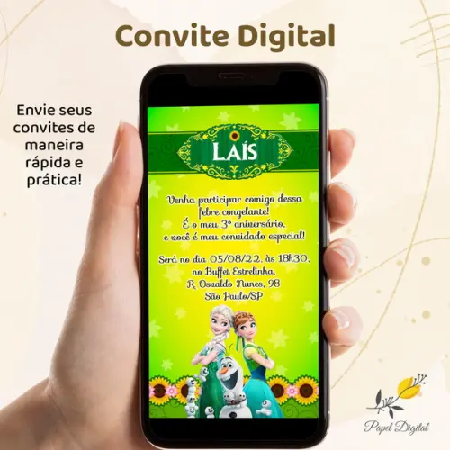 Convite Digital Frozen Modelo 8