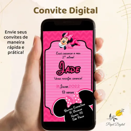 Convite Digital Minnie Modelo 14