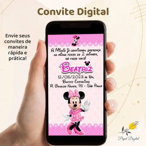 Convite Digital Minnie Modelo 15