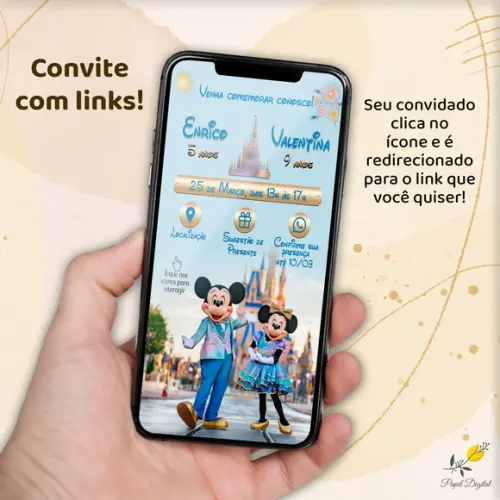 Convite Interativo Mickey Modelo 2