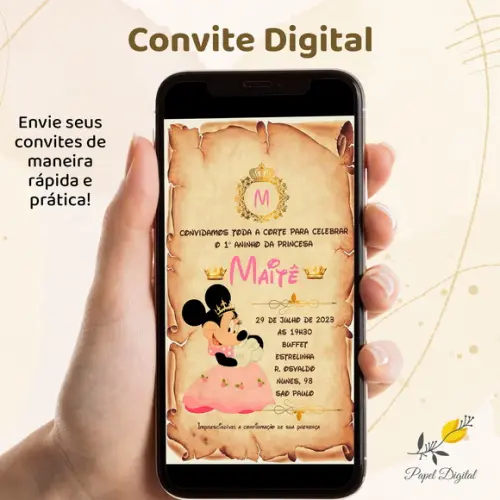 Convite Digital Minnie Modelo 18