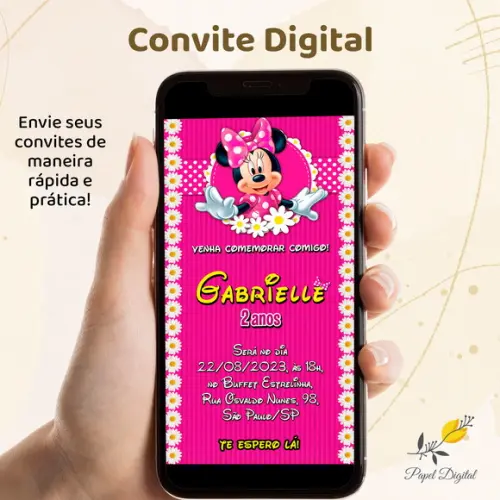 Convite Digital Minnie Modelo 12