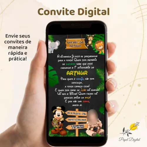 Convite Digital Mickey Modelo 23