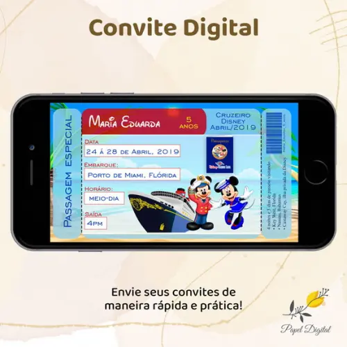 Convite Digital Mickey Modelo 25