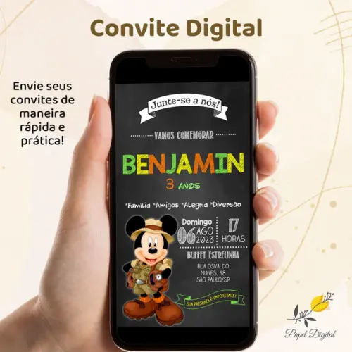 Convite Digital Mickey Modelo 22