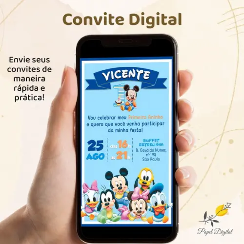 Convite Digital Mickey Modelo 19