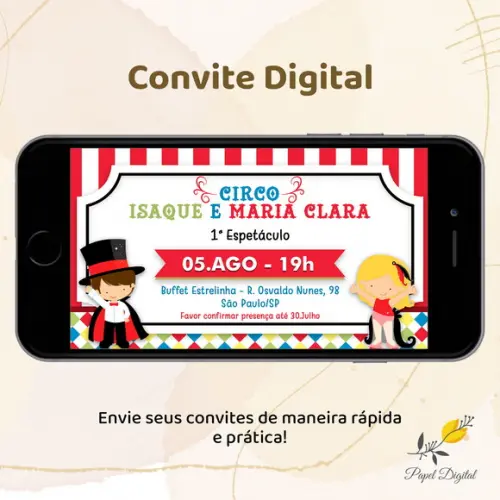 Convite Digital Circo Modelo 11