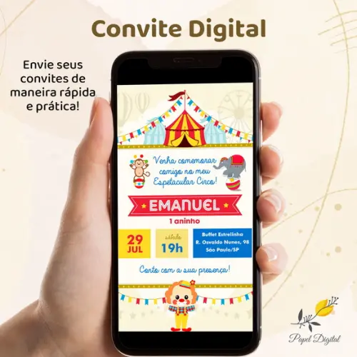 Convite Digital Circo Modelo 9