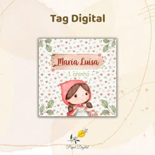 Tag Digital Chapeuzinho Vermelho Modelo 3