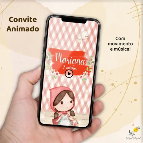 Convite Animado (vídeo) Chapeuzinho Vermelho Modelo 2
