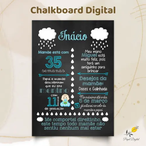 Chalkboard Digital Chá de Bebê Modelo 9