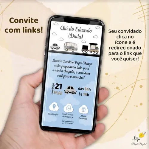 Convite Interativo Chá de Bebê Modelo 2